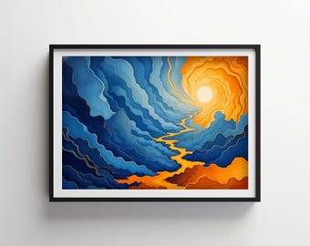 Geometric Inspiration | Indigo Bloom Downloadable PRINTABLE Digital | IB210
