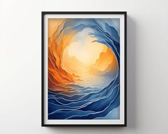 Mindful Indigo Wave | Indigo Bloom Downloadable PRINTABLE Digital | IB81