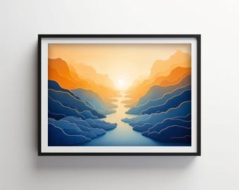 Arte consciente Equilibrio / Flor índigo Descargable IMPRIMIBLE Digital / IB134