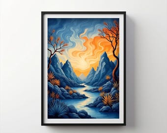 Wanderlust Nature Art | Indigo Bloom Do pobrania DO DRUKU Cyfrowe | IB95