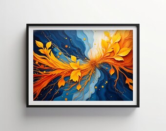 Radosna abstrakcja | Indigo Bloom Do pobrania DO DRUKU Cyfrowe | IB120