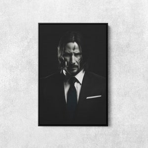 John Wick Leinwanddruck, Keanu Reeves Poster, Kino Dekoration, Filmplakat, John Wick Plakat, Man Höhle Dekor, berühmte Schauspieler Druck