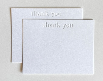 Letterpress Thank You Stationery Set -  Modern Letterpress Thank You Cards - Set of Notecards