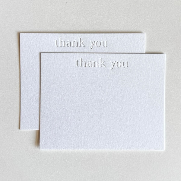 Letterpress Thank You Stationery Set -  Modern Letterpress Thank You Cards - Set of Notecards