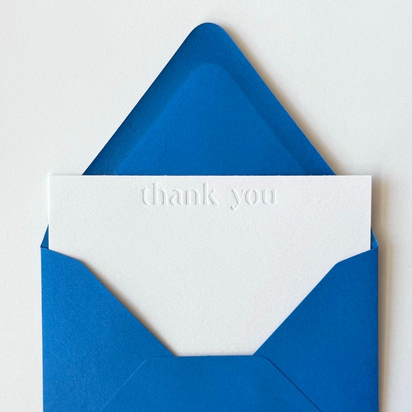 Letterpress Thank You Stationery Set -  Modern Letterpress Thank You Cards - Set of Notecards