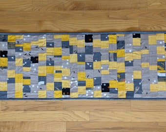 Khaki & Yellow Quilted Table Runner