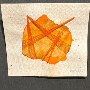 Lava - pittura ad acquerello su carta, tecnica mista