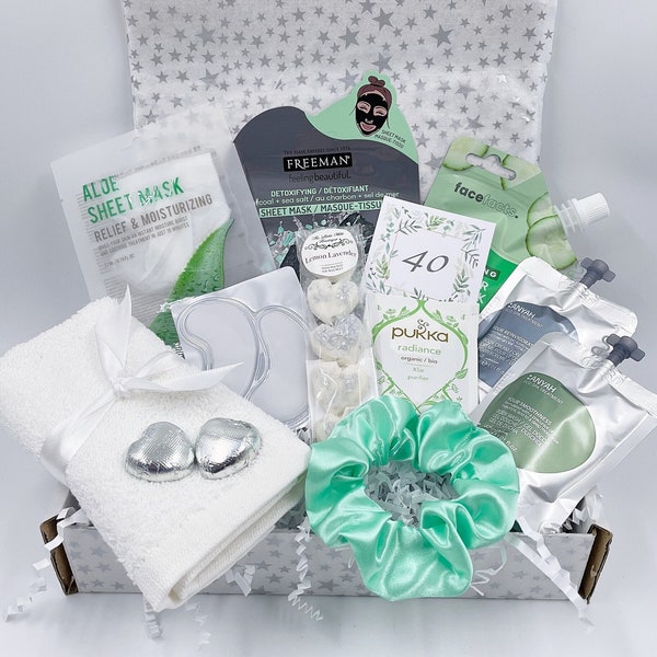 Cadeaux pour 40e anniversaire pour femme | Quarantième anniversaire, née en 1984, cadeau pour femme 40e, boîte de soins 40e anniversaire, panier de soins 40e anniversaire