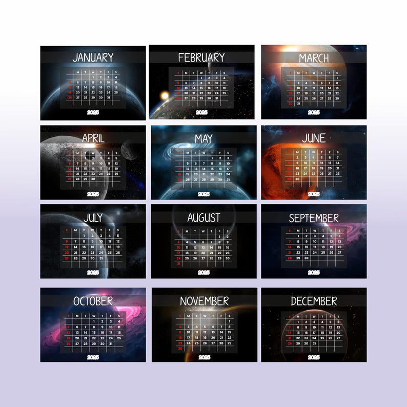 2025 Calendar Digital Printable, Calendar 2025, Calender