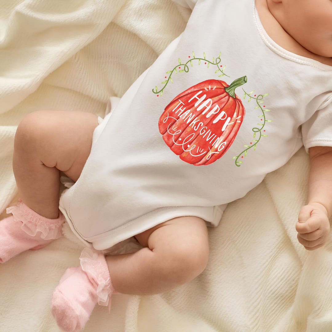 Baby First Thanksgiving Newborn Clothes, Thanksgiving PNG, First ...