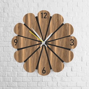 Wall Clock Laser Cutting, Decorative Clock, Wooden Clock, Decor Clock Drawing File, Living Room Clock, Clock Cnc Kesim Files