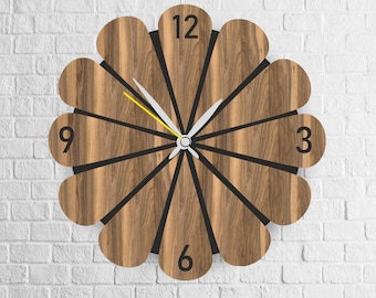 Floral Wall Clock Laser Cut File, Wooden Decor (Digital Download)