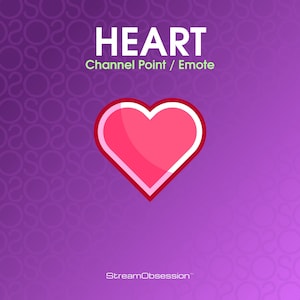 Heart Stream Channel Point Emote - Pink Red