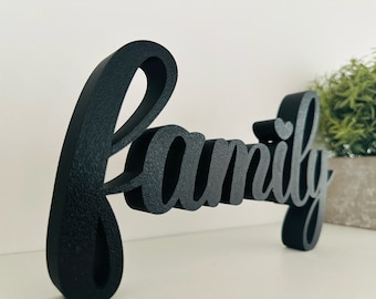 3D Schriftzug "family" - Deko