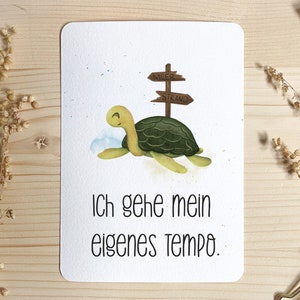 Affirmationskarte Kinder Erwachsene Jugendliche Mutmacher Selbstliebe Einschulung Aufmunterung Geschenk Freundin *Schildkröte