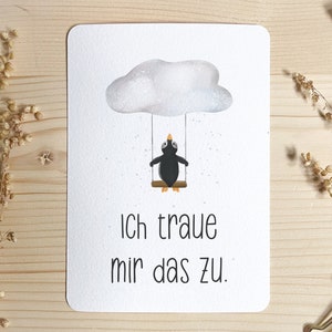 Affirmationskarte Kinder Erwachsene Jugendliche Mutmacher Selbstliebe Einschulung Aufmunterung Geschenk Freundin  *Pinguin