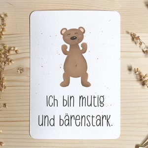 Affirmationskarte Kinder Erwachsene Jugendliche Mutmacher Selbstliebe Einschulung Aufmunterung Geschenk Freundin *Bär