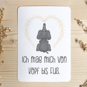 Tarjeta de afirmación niños adultos adolescentes estímulo amor propio inscripción escolar estímulo regalo novia *Elefante
