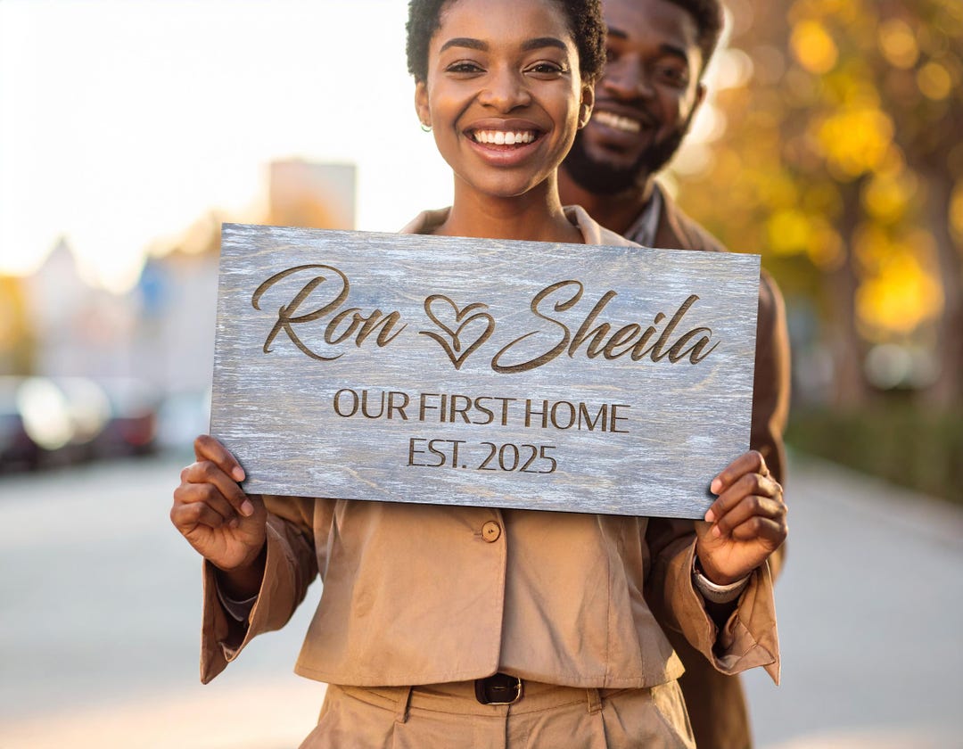 Personalized First Home Wood Sign: Rustic Engraved Plaque - Etsy