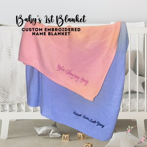 Couverture pour bébé, Couverture d&#39;hôpital, Couverture pour bébé personnalisée, Couverture avec nom brodé, Couverture pour poussette pour nouveau-né, Couverture pour bébé