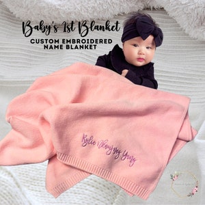 Couverture pour bébé personnalisée, Couverture pour bébé personnalisée, Couverture avec prénom brodé, Couverture pour poussette pour nouveau-né, Couverture pour bébé, Cadeaux pour bébé