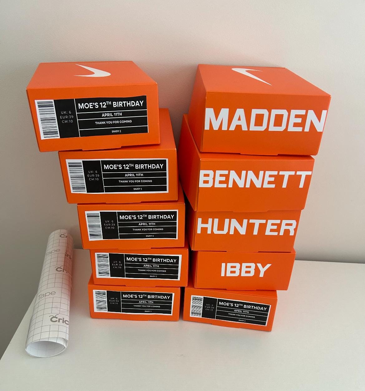 トイガン orange shoe box 5Pcs Orange Cardboard Shoe Boxes Gift Package Carton Box