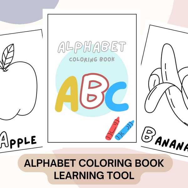 Alphabet coloring book | learning tool for children coloring sheets