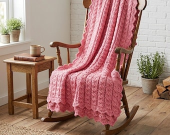 Einfache Strickanleitung Pinke Babydecke