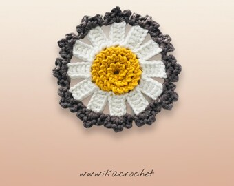 Crochet Daisy Coaster Pattern PDF, Flower Coasters Digital Download, Boho Kitchen Decor, Easy Beginner Design
