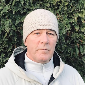 Men's Ribbed Beanie Crochet Pattern, Classic Watch Cap Tutorial (PDF Download)