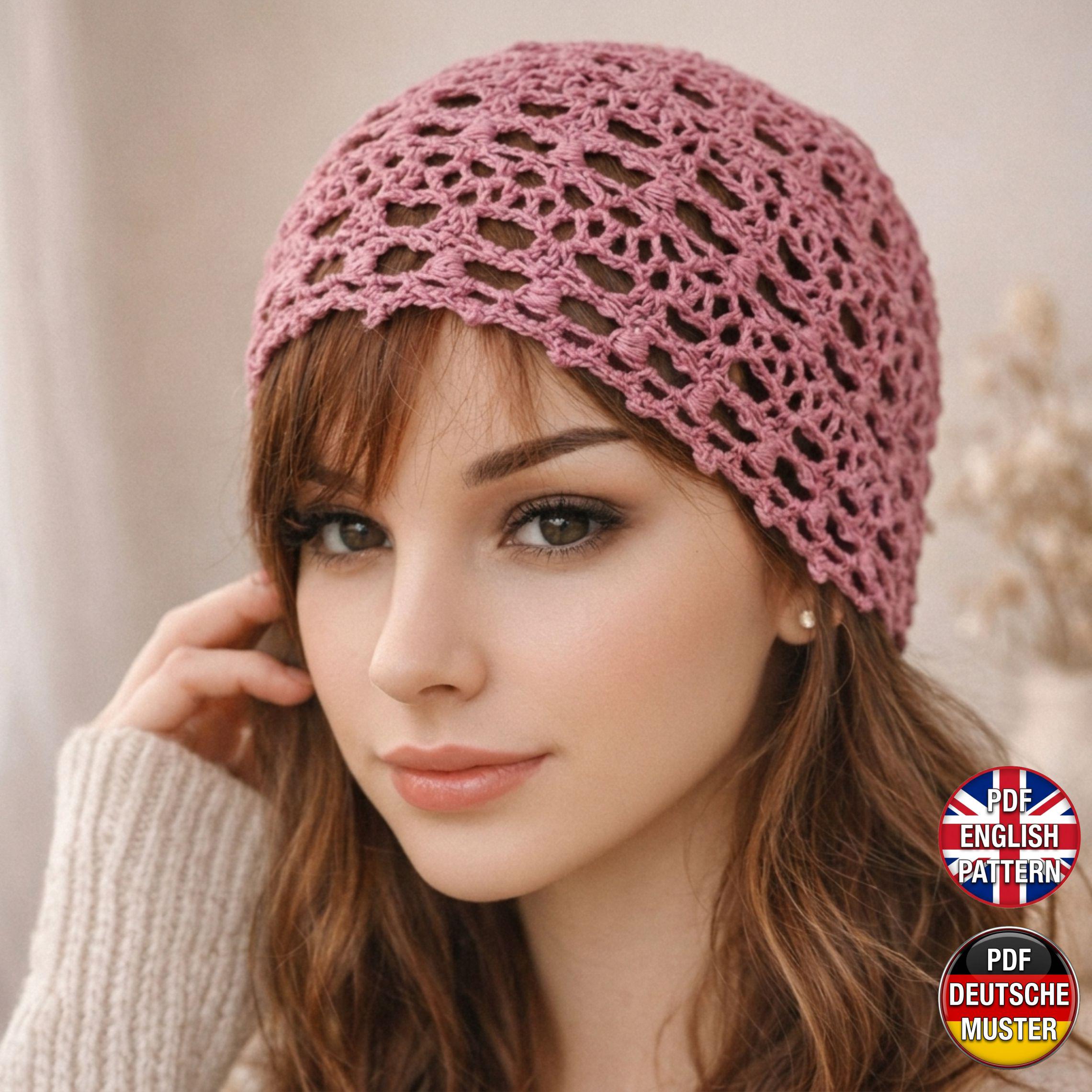 Women\'s Crochet Knitted Style Beanie Slouchy Hat Pink Alpine Slouchy Beanie - Crochet With Kim main image 3