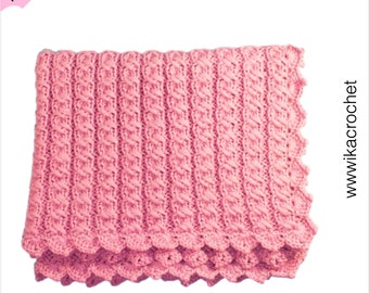 Easy knitting pattern  Pink Baby blanket