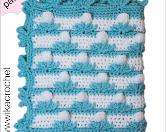 Puff stitch flower blanket for baby