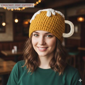 Beer crochet hat PATTERN for man or woman