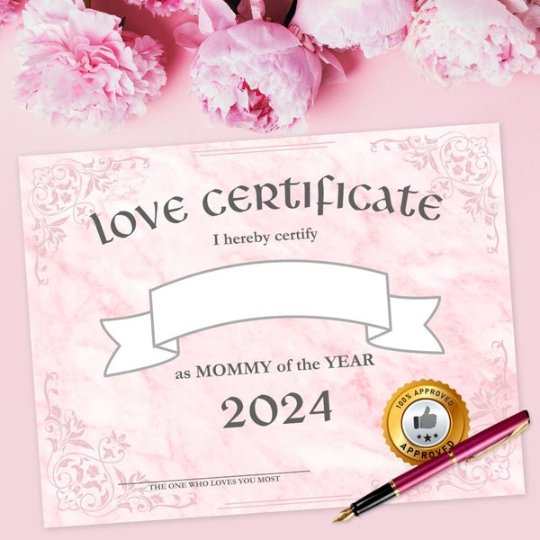 Best Mommy Certificate Etsy