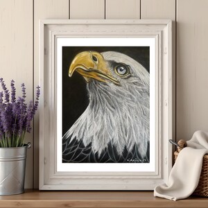 Stampa  d’arte-L’Aquila-disegno realizzato a mano-Adatto per chi ama arte,natura e uccelli. Idea per un regalo unico-originale-colori vivaci