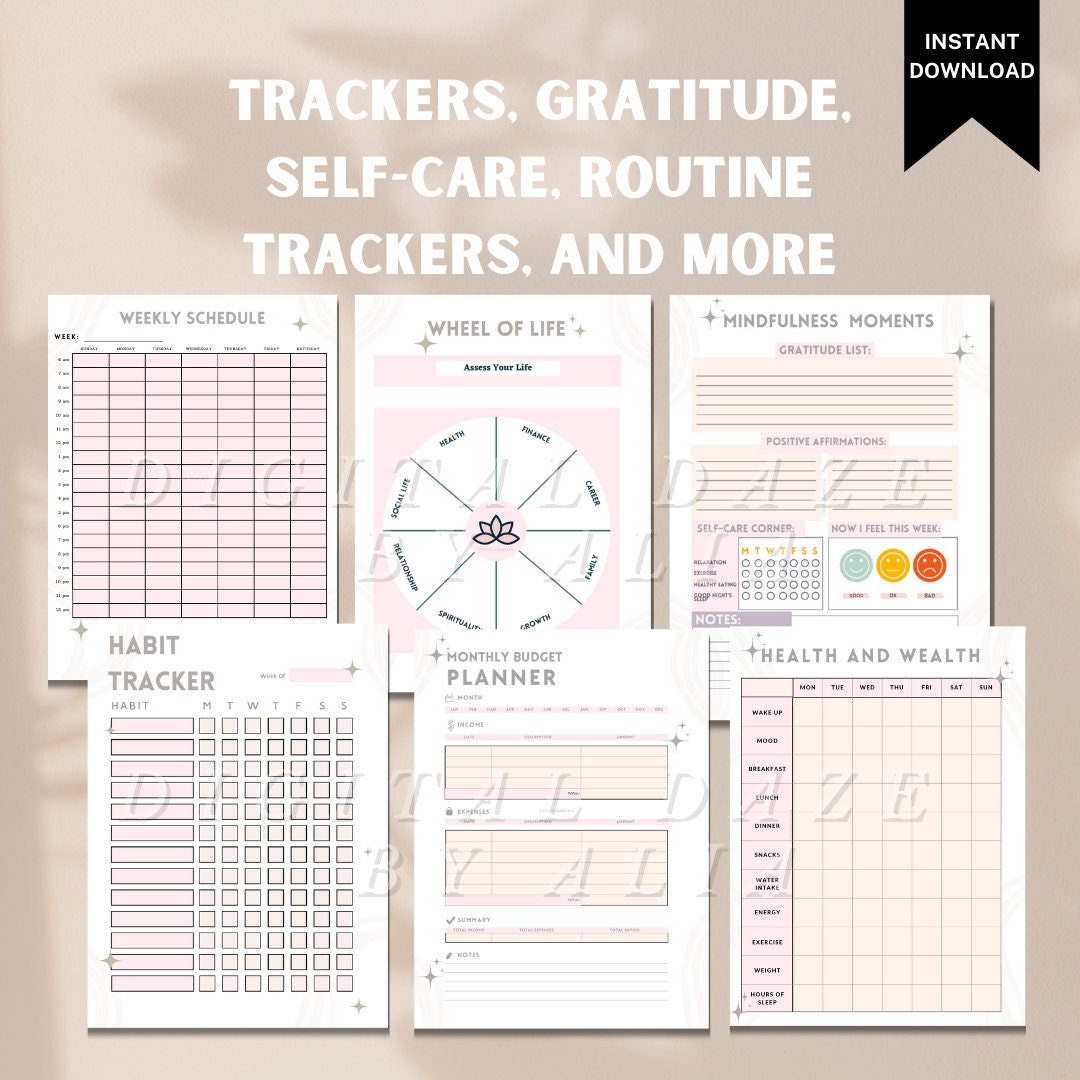 Manifestation Planner | Digital Printable Anxiety Journal for Mental ...