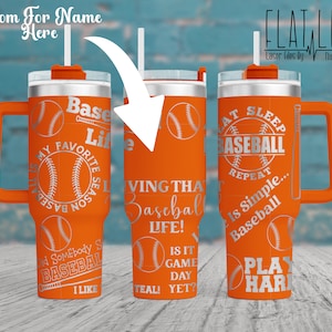Baseball Life Engraved Full Wrap Design for 40oz Tumbler, Seamless Design, SVG, Laser Rotary Tumbler Wrap, Digital Download ONLY