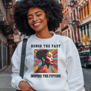 Juneteenth Sweatshirt,Colorful Braids Sweatshirt,Black Woman Natural,African American Tops,Gift for Black Girl,Afro Art,Black,Gift for Her