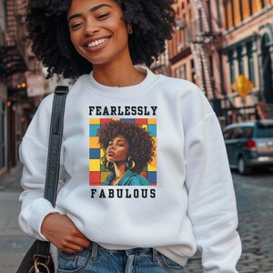 Juneteenth Sweatshirt,Colorful Braids Sweatshirt,Black Woman Natural,African American Tops,Gift for Black Girl,Afro Art,Black,Gift for Her