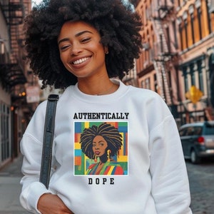 Juneteenth Sweatshirt,Colorful Braids Sweatshirt,Black Woman Natural,African American Tops,Gift for Black Girl,Afro Art,Black,Gift for Her