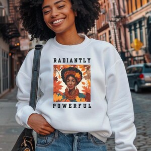 Juneteenth Sweatshirt,Colorful Braids Sweatshirt,Black Woman Natural,African American Tops,Gift for Black Girl,Afro Art,Black,Gift for Her