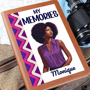 Notebooks for Girls,African American Custom Notepad,Black Women Planner Roommate Gift for Girls,Memories Journal,Birthday Journal Diary