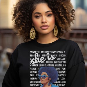 Colorful Braids Sweatshirt,Black Woman Natural,African American Tops,Gift for Black Girl,Afro Art,Black Art Travel Sweatshirts,Gift for Her