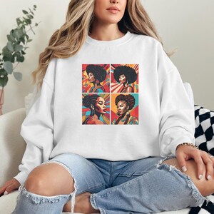 Colorful Braids Women Sweatshirt,Gift for Sister,Black History Month,Gift for Mom,Black Woman Natural,African American Tops,Black Girl Gift