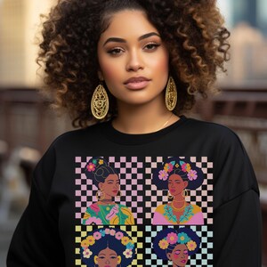 Colorful Braids Sweatshirt,Black Woman Natural,African American Tops,Gift for Black Girl,Afro Art,Black Art Travel Sweatshirts,Gift for Her