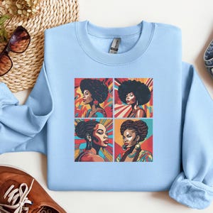 Black Woman Sweatshirt,Black Girl Sweatshirt,Proud Afro Woman Hoodie, Women Afrocentric Shirt,Black Queen Melanin Crewneck,Christmas gift
