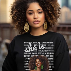 Colorful Braids Sweatshirt,Black Woman Natural,African American Tops,Gift for Black Girl,Afro Art,Black Art Travel Sweatshirts,Gift for Her