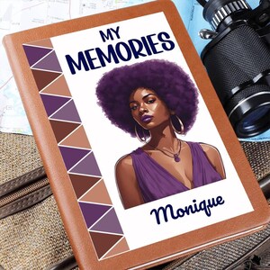 Notebooks for Girls,African American Custom Notepad,Black Women Planner Roommate Gift for Girls,Memories Journal,Birthday Journal Diary
