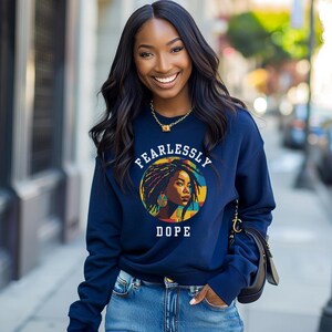 Juneteenth Sweatshirt,Colorful Braids Sweatshirt,Black Woman Natural,African American Tops,Gift for Black Girl,Afro Art,Black,Gift for Her